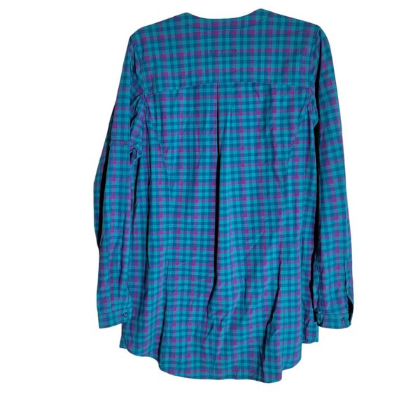 Duluth Trading Co Plaid Vented Tunic Button Front Shirt Women's Medium Gorpcore - Picture 2 of 10